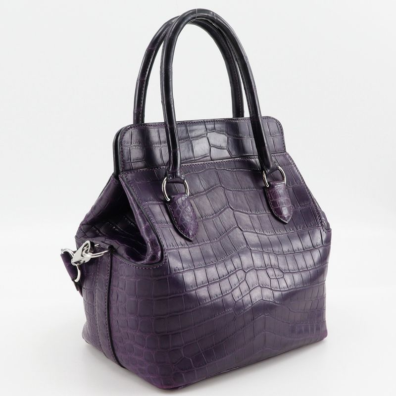 Hermes Toolbox 20 2WAY Shoulder Niloticus Amethyst Purple □O Ladies Handbag