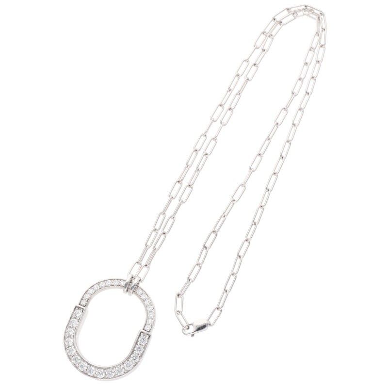Tiffany & Co Lock 18K White Gold Diamond Necklace Men's