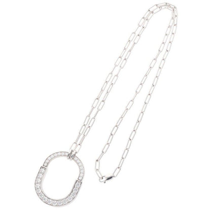 Tiffany & Co Lock 18K White Gold Diamond Necklace Men's