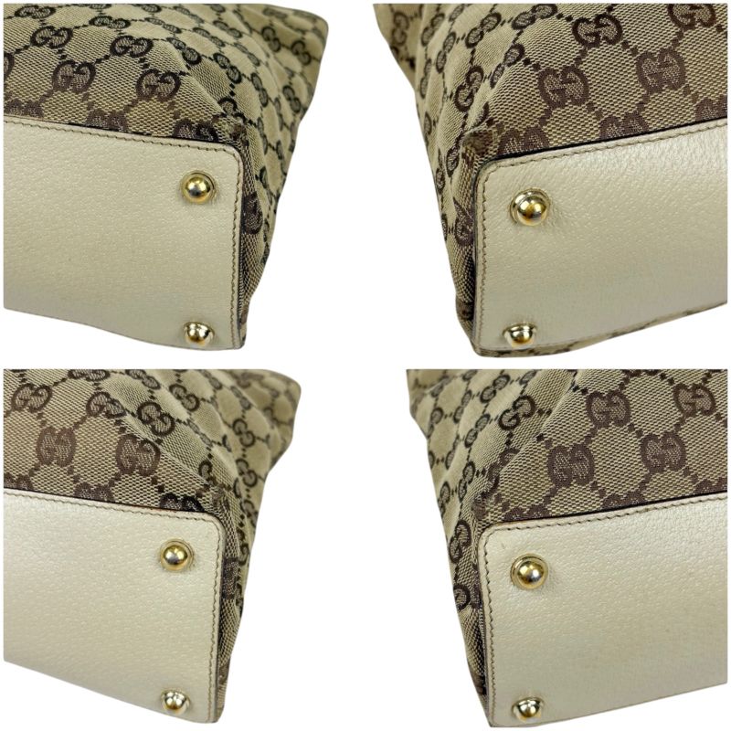 Gucci Mini Tote Bag Beige White GG Canvas GG Pattern Shoulder