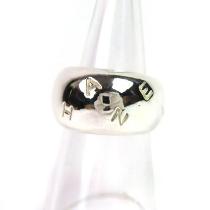 CHANEL Sv925 Logo Engraved Wide Ring Silver Size Approx 13 16.9g Weight Ladies