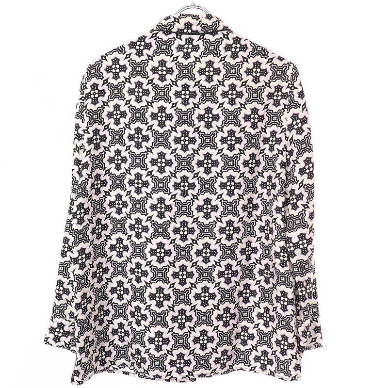 Prada 20ss Graphic Silk Blouse Shirt P496a Pink 40