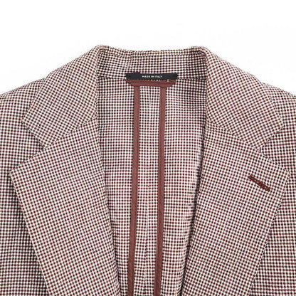 Hermes 18ss Checked Seersucker Tailored Jacket G19821 Brown 46