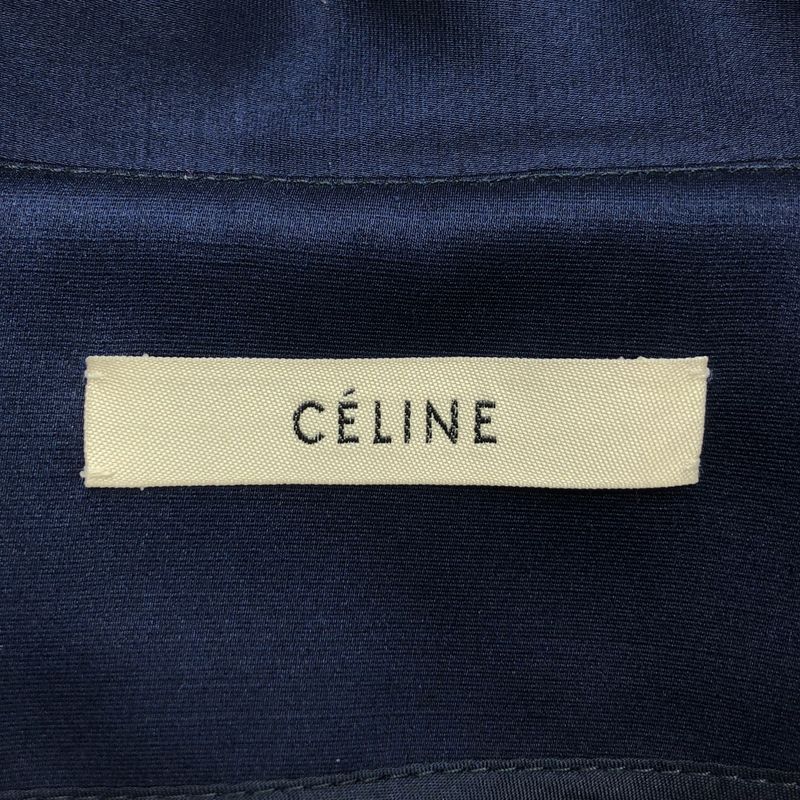 Celine - Phoebe Period Silk Wool Stand Collar Skipper Dress