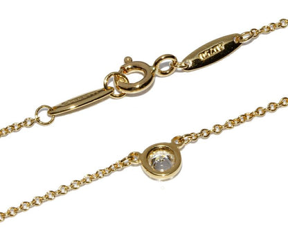 Tiffany & Co Pendant Necklace 18K Yellow Gold Diamond 018ct F-vvs1-3excellent-no