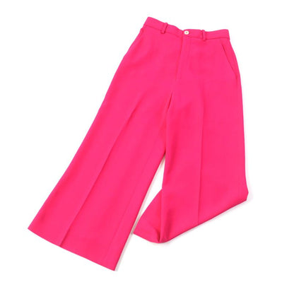 Gucci 529540 Waist Floral Center Press Cropped Pants With Shell Logo Button