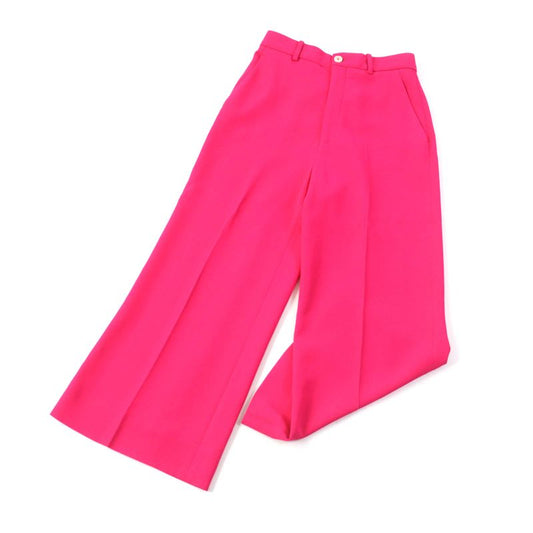 Gucci 529540 Waist Floral Center Press Cropped Pants With Shell Logo Button