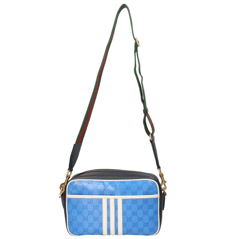 Gucci X Adidas 702427 Double Name Logo Leather Shoulder Bag Men's