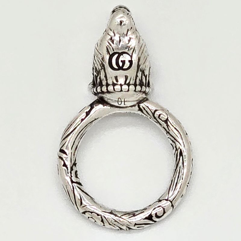 Gucci Anger Forest Wolf Head Ring 10 Approx 10 Star Ring Silver Sv925 1680fi