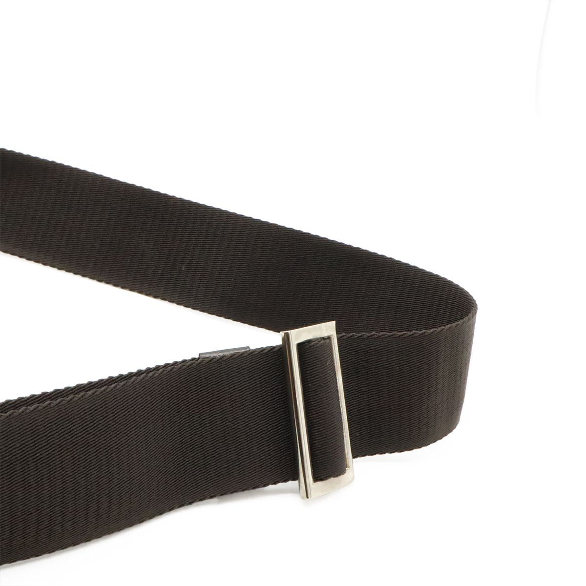 Prada Logo Jacquard Shoulder Bag Crossbody Nylon Leather FUMO Dark Gray Silver