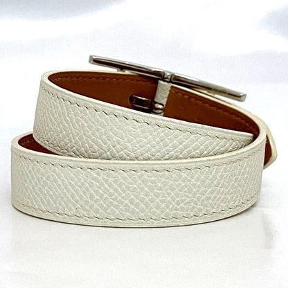 Hermes Bracelet Be Api White Excellent Condition Bracelet Leather Togo Preowned