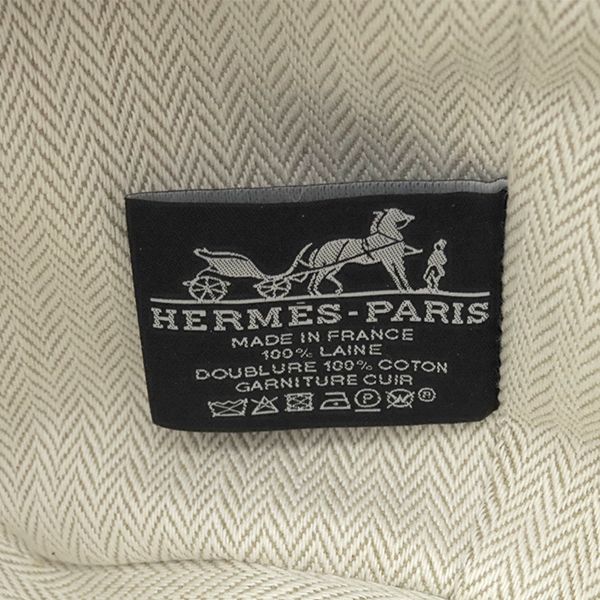 Hermes Pouch Brid a Black Au Carré PM Wool Sègre Silver Hardware Handbag Vanity