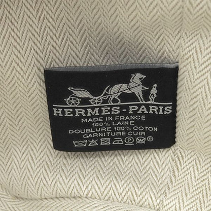 Hermes Pouch Brid a Black Au Carré PM Wool Sègre Silver Hardware Handbag Vanity