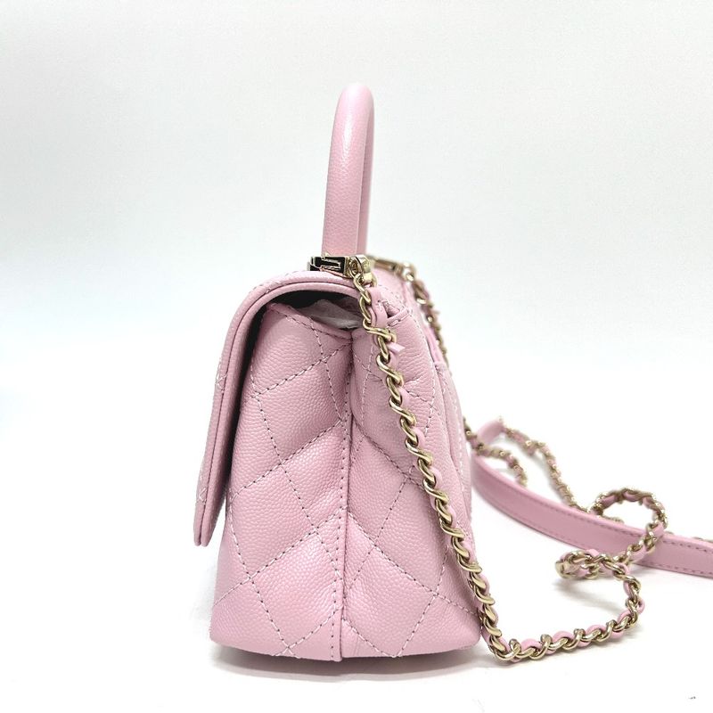 Chanel Handbag Coco Handle XXS Caviar Skin Baby Pink