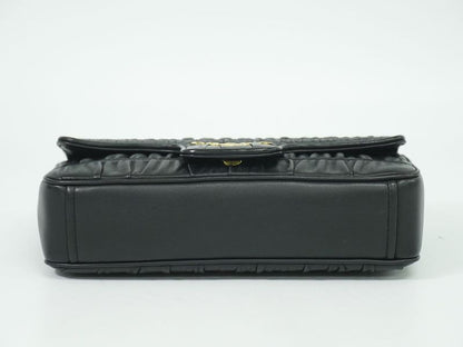 Authentic Prada Nappa Gaufre Chain Shoulder Bag Pochette Leather Black Nappa