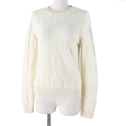 Hermes 23AW 3h2617d4 Wool H Motif Crewneck Long Sleeve Knit Pullover Ivory 34