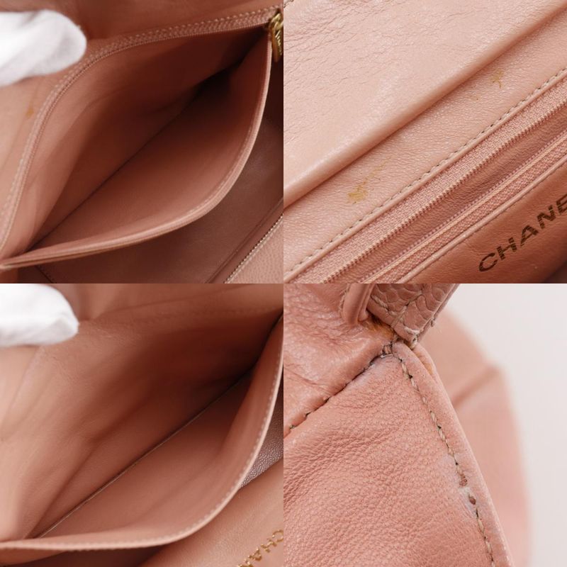 Chanel Matelasse Coco Mark Chain Tote A15688 Caviar Skin Pink Ladies Tote Bag