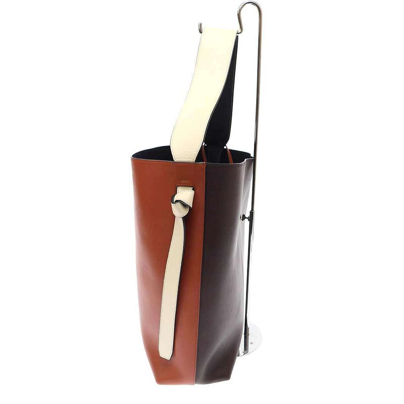 Celine Twisted Cabas Leather Shoulder Bag U-Cu-1106 Brown