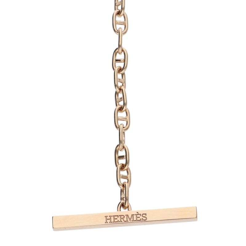 Hermes Chêne D'ancre Contour 18K Pink Gold Diamond Bracelet Men's LG