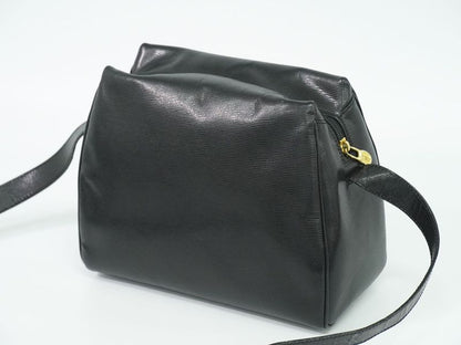 Authentic Celine Leather Shoulder Bag Pochette Black Bag Pre-owned [follow-up