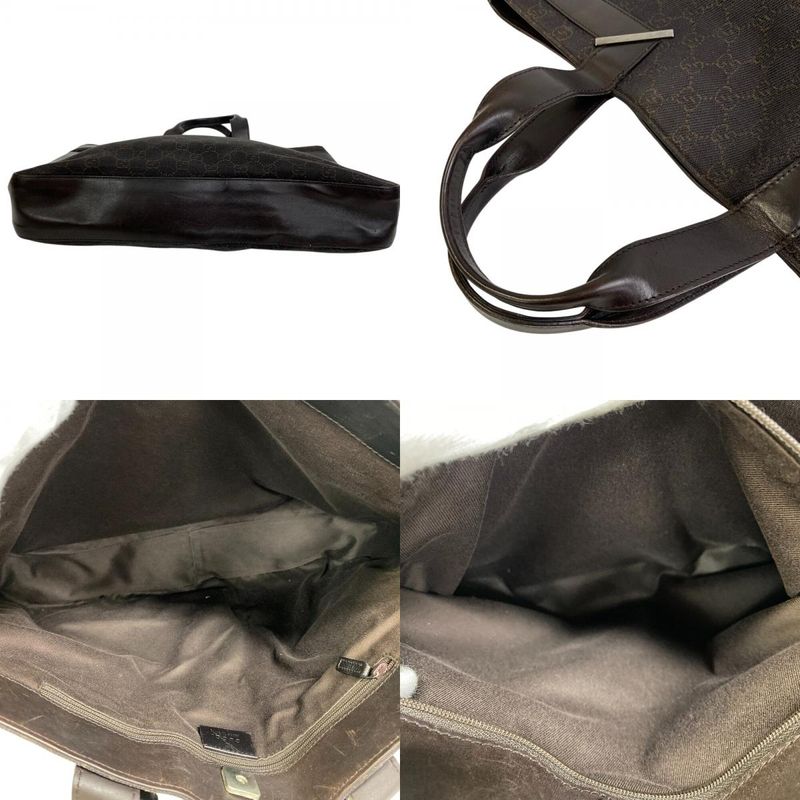 Gucci 73982 GG Pattern Tote Bag Cabas  Brand Shoulder Fashionable Laptop Brown