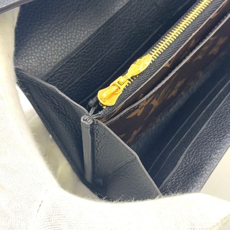 Louis Vuitton Portefeuille Pallas Leather And Canvas Brown Wallet Gold M64092