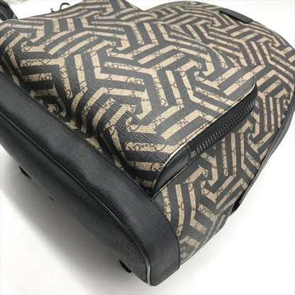 Gucci GG Supreme Ggcarre Backpack Leather Khaki Beige Black
