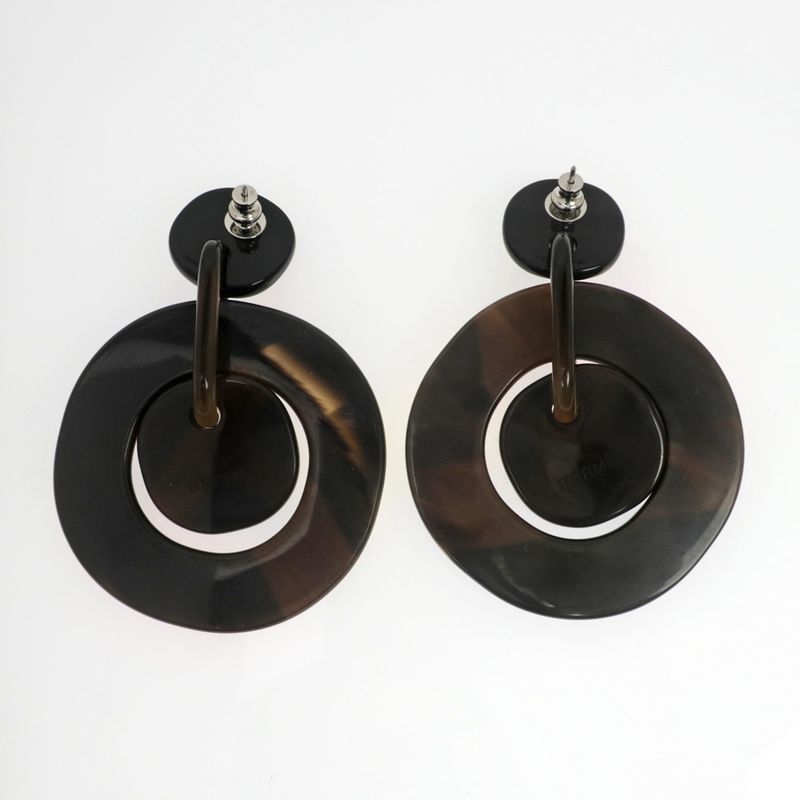 Hermes Amulet Lacquer-gm Earrings Buffalo-horn Multicolor-svhardware
