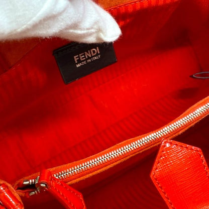 Fendi 8bh253-m5q 2-way Petite Toujours Handbag Tote Bag Leather Enamel Red With