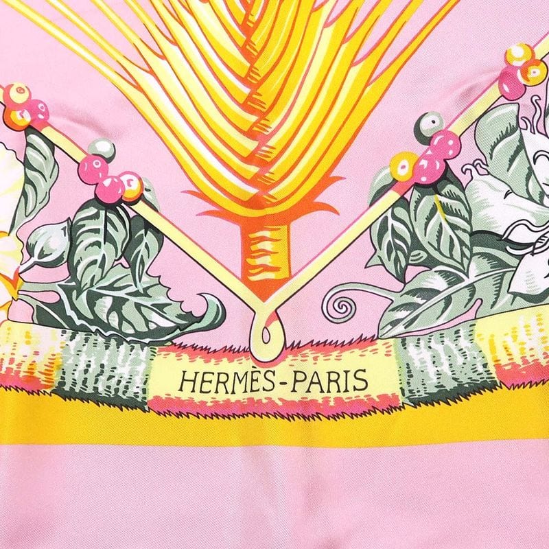 Hermes Rectangle Aloha Pink 100% Silk Scarf Large Accessory