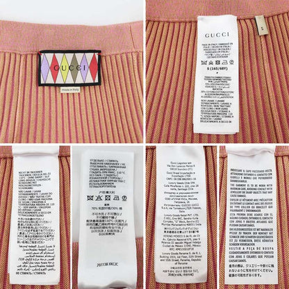 Gucci Skirt Beige X Pink Notation Size S Waist Togo Mug Rayon Cotton
