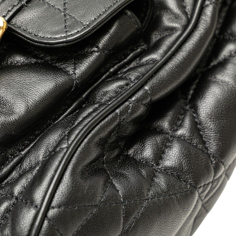 Dior Macrocanage Caro Caro Medium Backpack Rucksack Black Leather Women's Dior