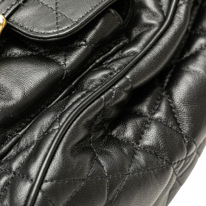 Dior Macrocanage Caro Caro Medium Backpack Rucksack Black Leather Women's Dior