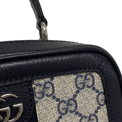 Gucci GG Plus GG Supreme/gg Marmont 772157 Navy Ivory And Red Leather