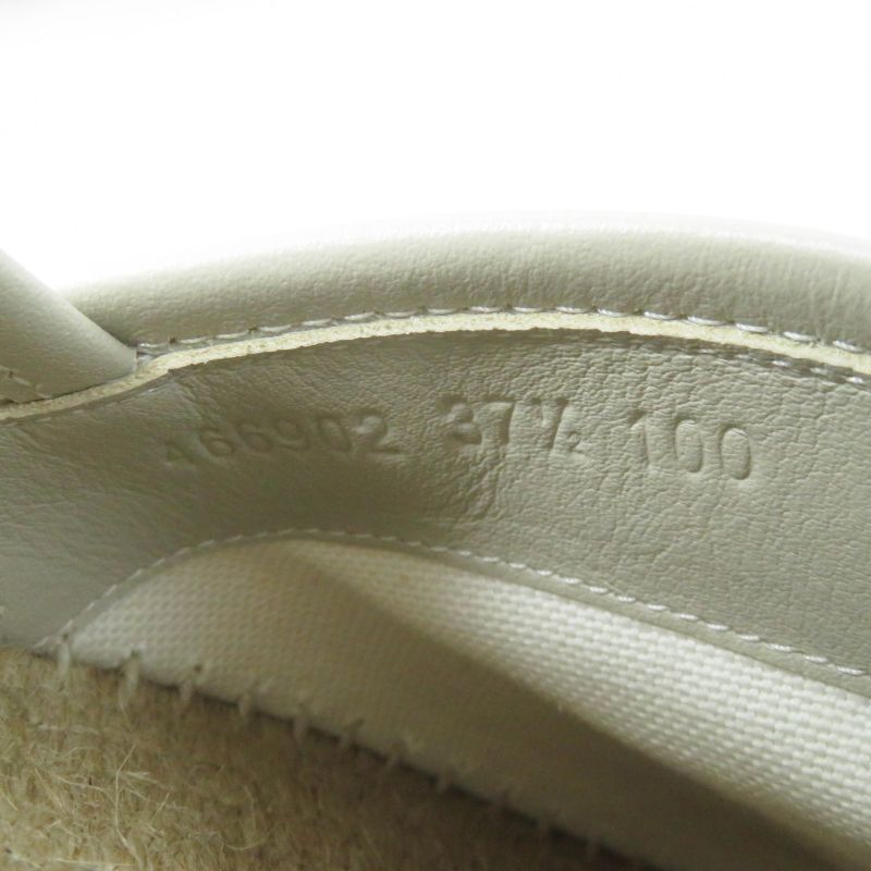 Gucci 466902 GG Canvas Leather Espadrilles Slip-ons Light Beige 37.5 With Box