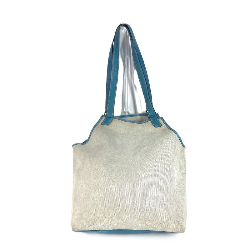 Hermes Shoulder Bag Jardinier PM Leather / Canvas Blue