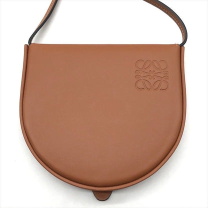 Loewe Heel Pouch Small Soft Calf Coin Card Case Shoulder Bag Crossbody Brown