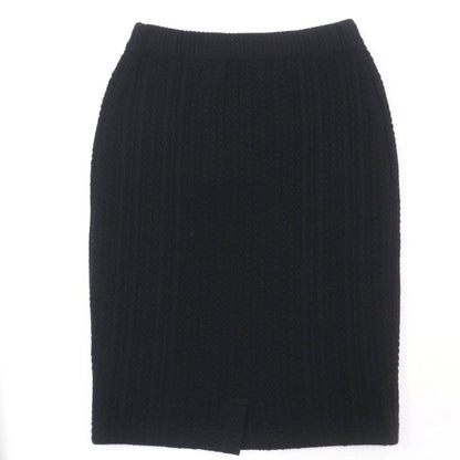 CHANEL 17B P57346k07533 Cashmere Coco Mark Button Knit Tight Skirt Black 36