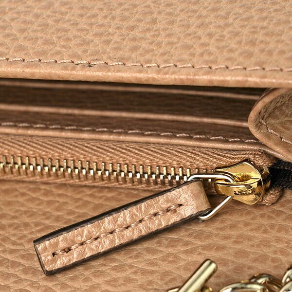 Gucci Shoulder Bag Dollar Calf Rose Beige