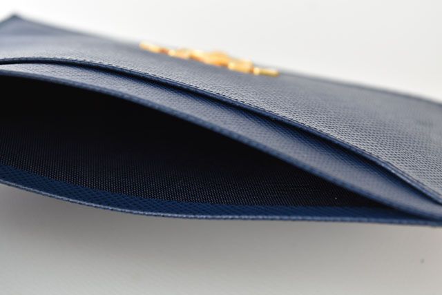 Prada Card Case Business Card Holder Saffiano Metal Blue 1m0208