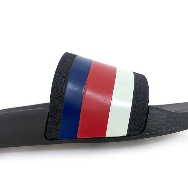 Gucci Shower Sandals Black Tricolor 308234 Never Worn