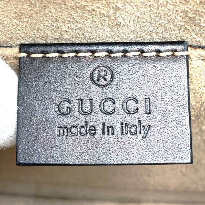 Gucci 470270 Sylvie Shoulder Bag Sherry Line Chain Leather Black Women