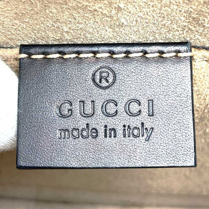 Gucci 470270 Sylvie Shoulder Bag Sherry Line Chain Leather Black Women