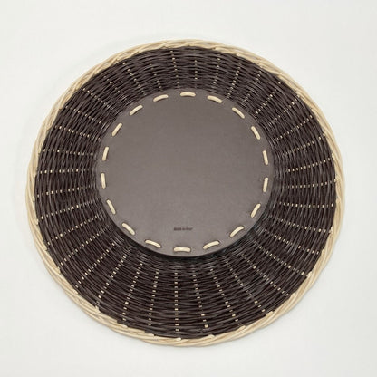 Fendi Ff Logo Underplate Tableware Collection Dark Brown Rattan/leather Box
