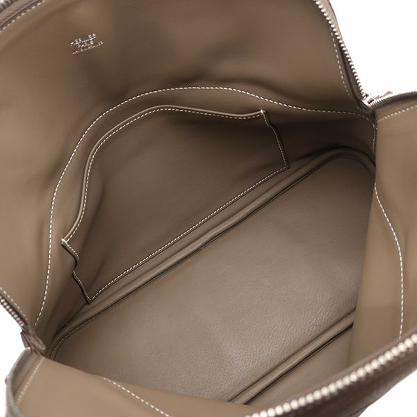 Hermes 2-Way Bag Bolide 31 Taurillon Clemence Etoupe Silver Hardware Glazed