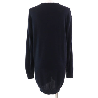 Hermes Cashmere Silk Pocket Logo Embroidery Logo Button V-neck Long Sleeves