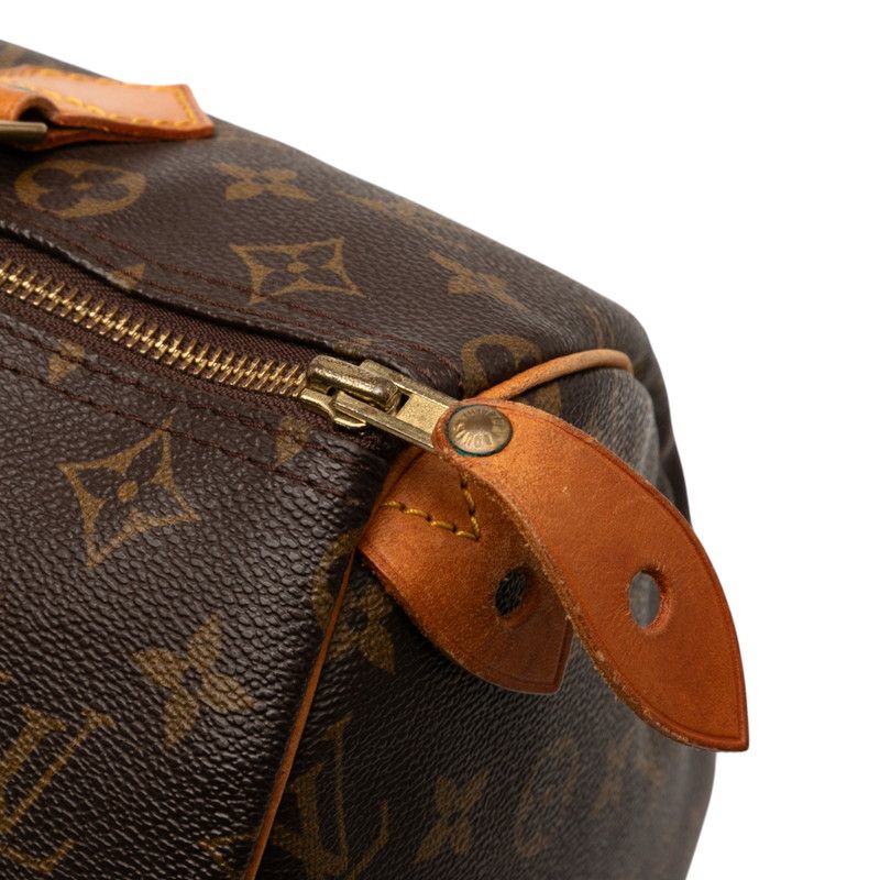 Louis Vuitton Monogram Speedy 30 M41526 Brown PVC Leather Women Louis Vuitton