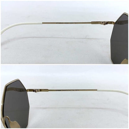 Fendi Sunglasses Gray Mirrored Lenses Gold White