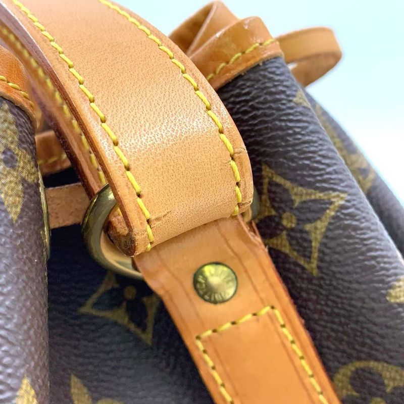 Louis Vuitton Petite Noe Monogram Leather × PVC Brown Shoulder Bag Gold M42226