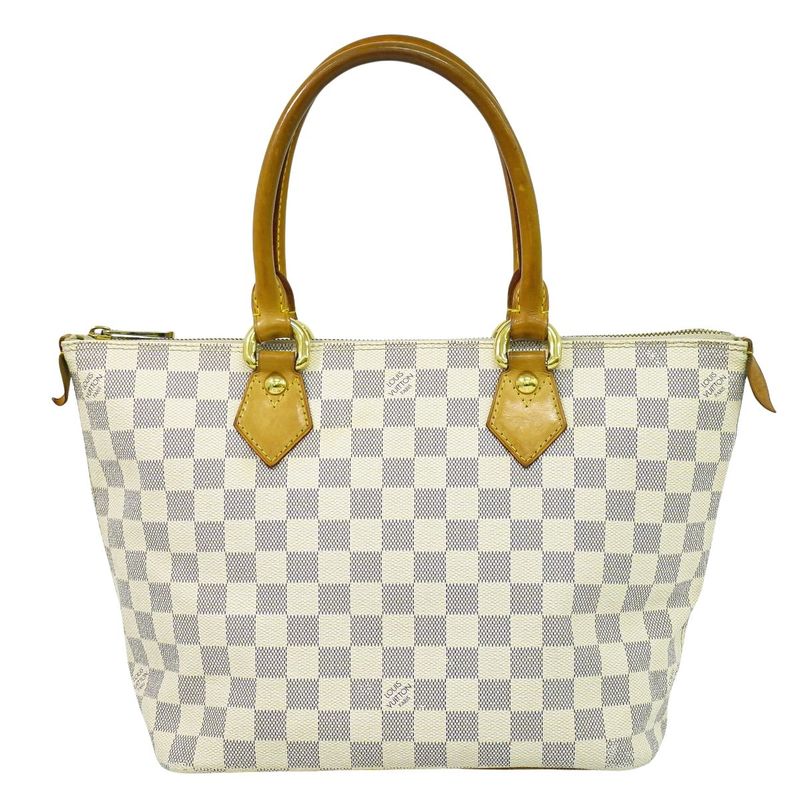 Authentic Louis Vuitton LV Saleya PM Damier Azure Tote Handbag White N51186